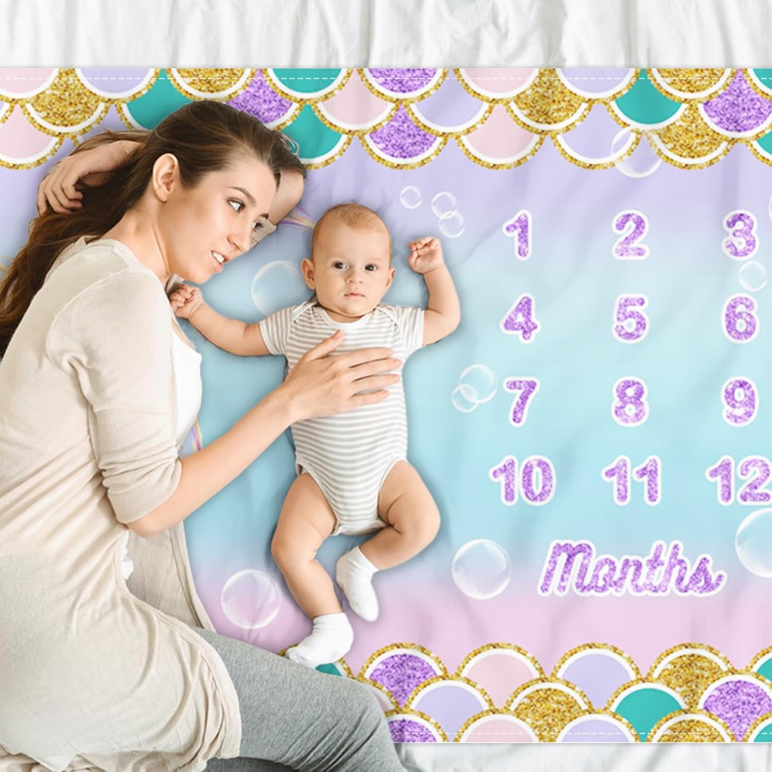 Detalle 2 de CSFOTO Baby Milestone Blanket 60 x 40 Inches