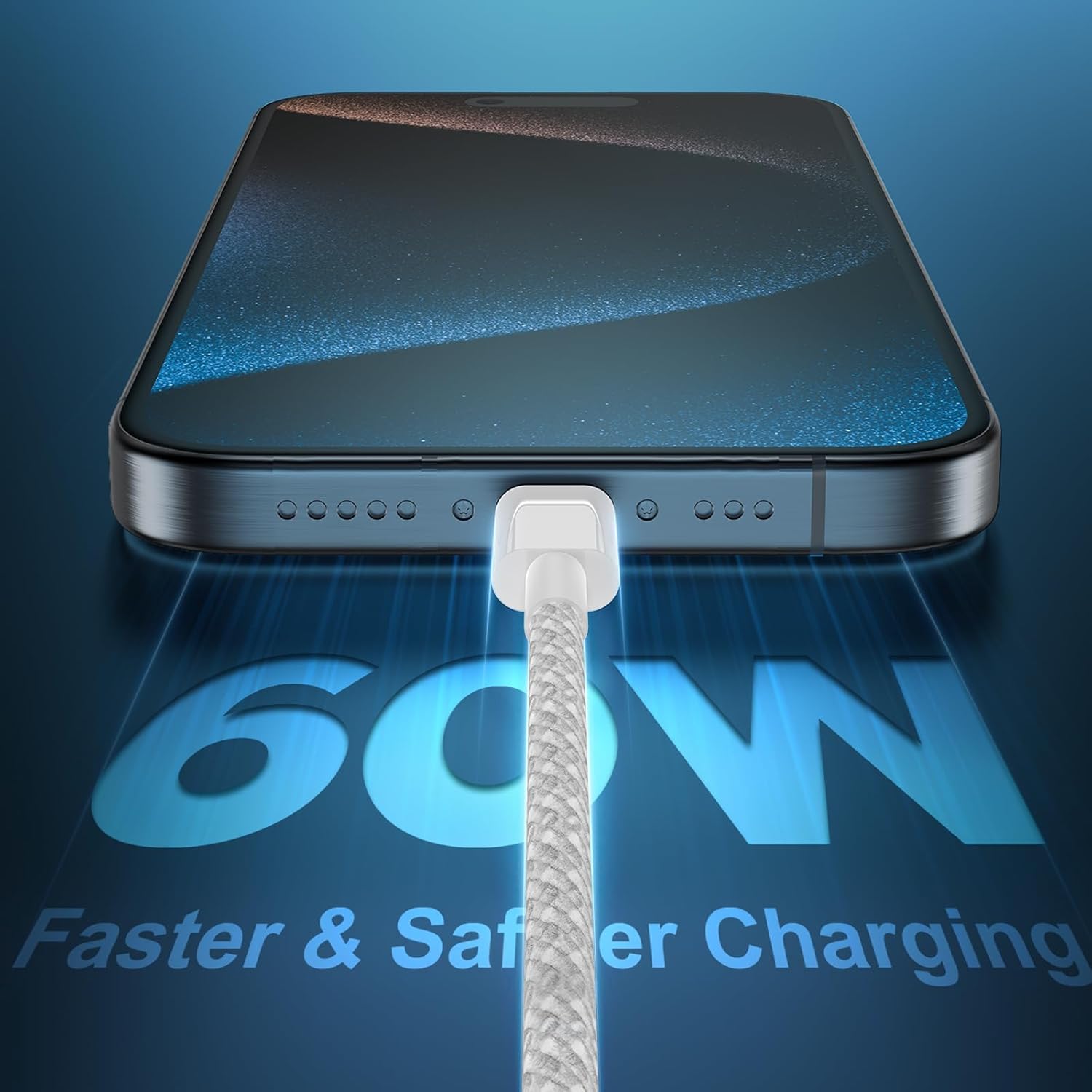 Thumbnail 1 de USB-C to USB-C Cable 6FT + 10FT 2-Pack (60W) Fast Charging & Data Sync Cord for iPhone 17/16/15, iPad, MacBook, Samsung Galaxy