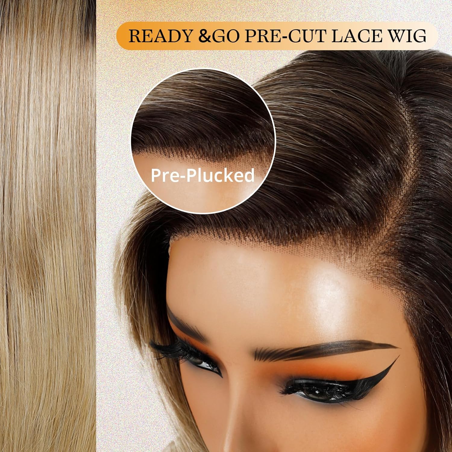 Thumbnail 4 de FASHION IDOL Wear to Go Kunsthaarperücke mit Lace-Front und Babyhaaren (45 cm) – kleberfreie Lace-Front