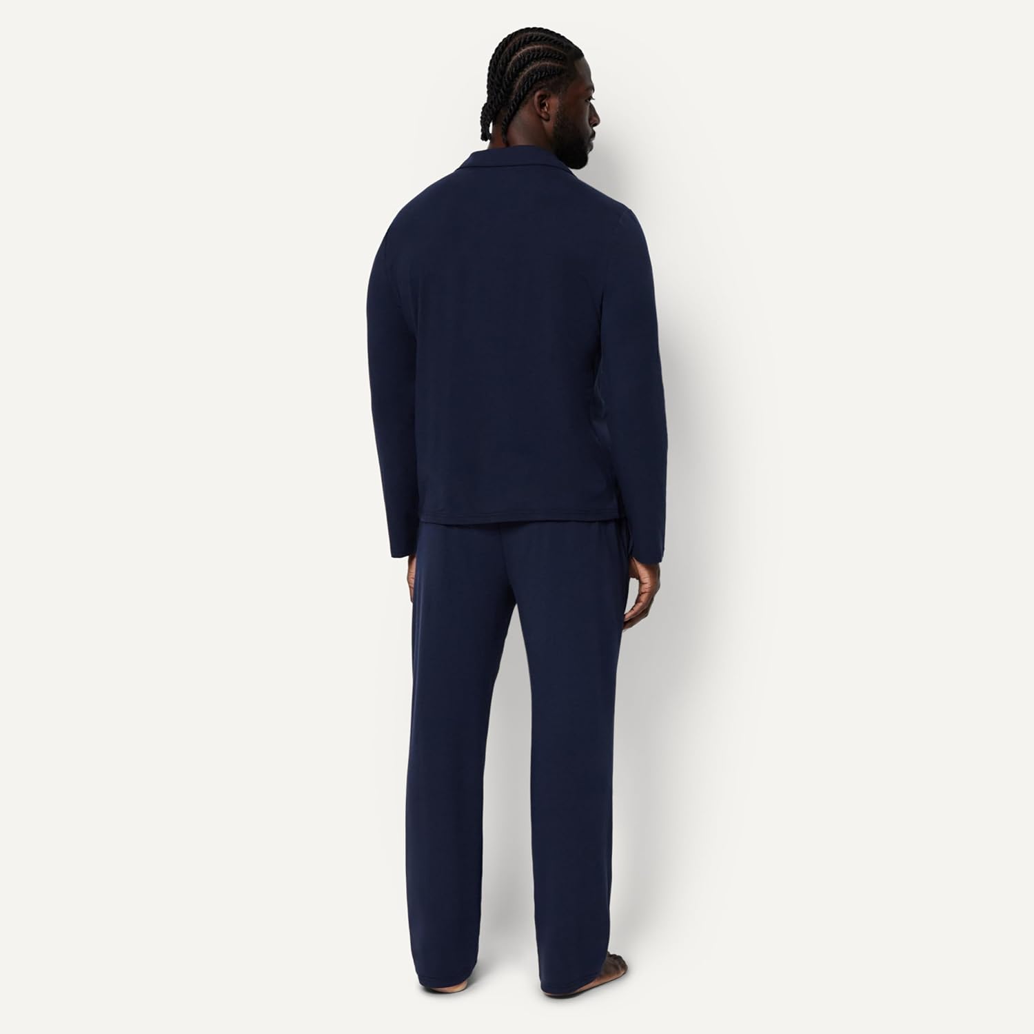 Detalle de Amazon Essentials Men's Cotton-Modal Pajama Set: Long Sleeve Top and Pants