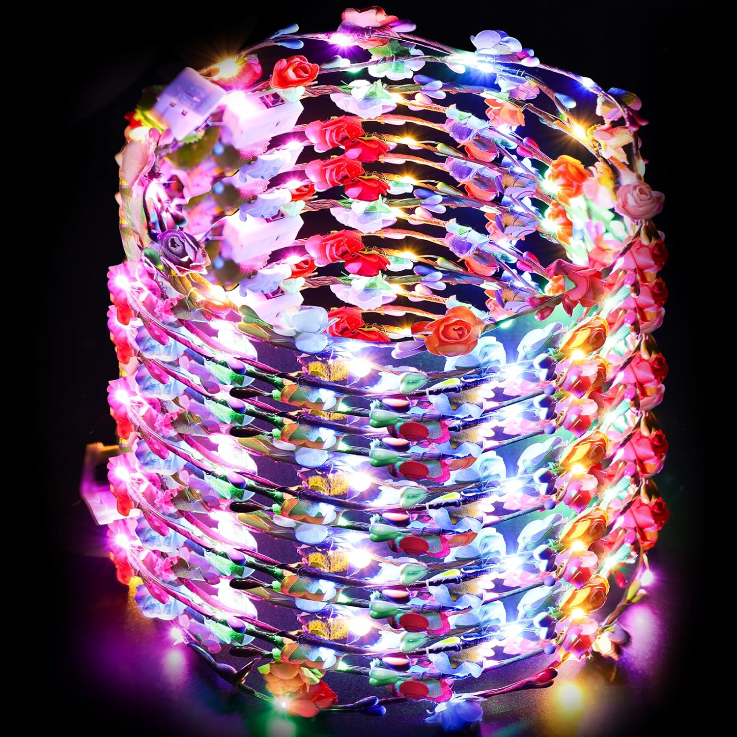 Thumbnail 6 de 12 Stück LED Blumenkranz Stirnband
