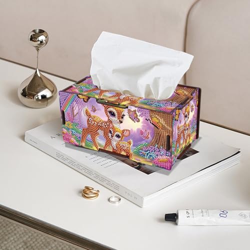 Detalle de JICFDAO DIY Diamond Painting Boîte Mouchoirs – Kit diamant prêt à l’emploi