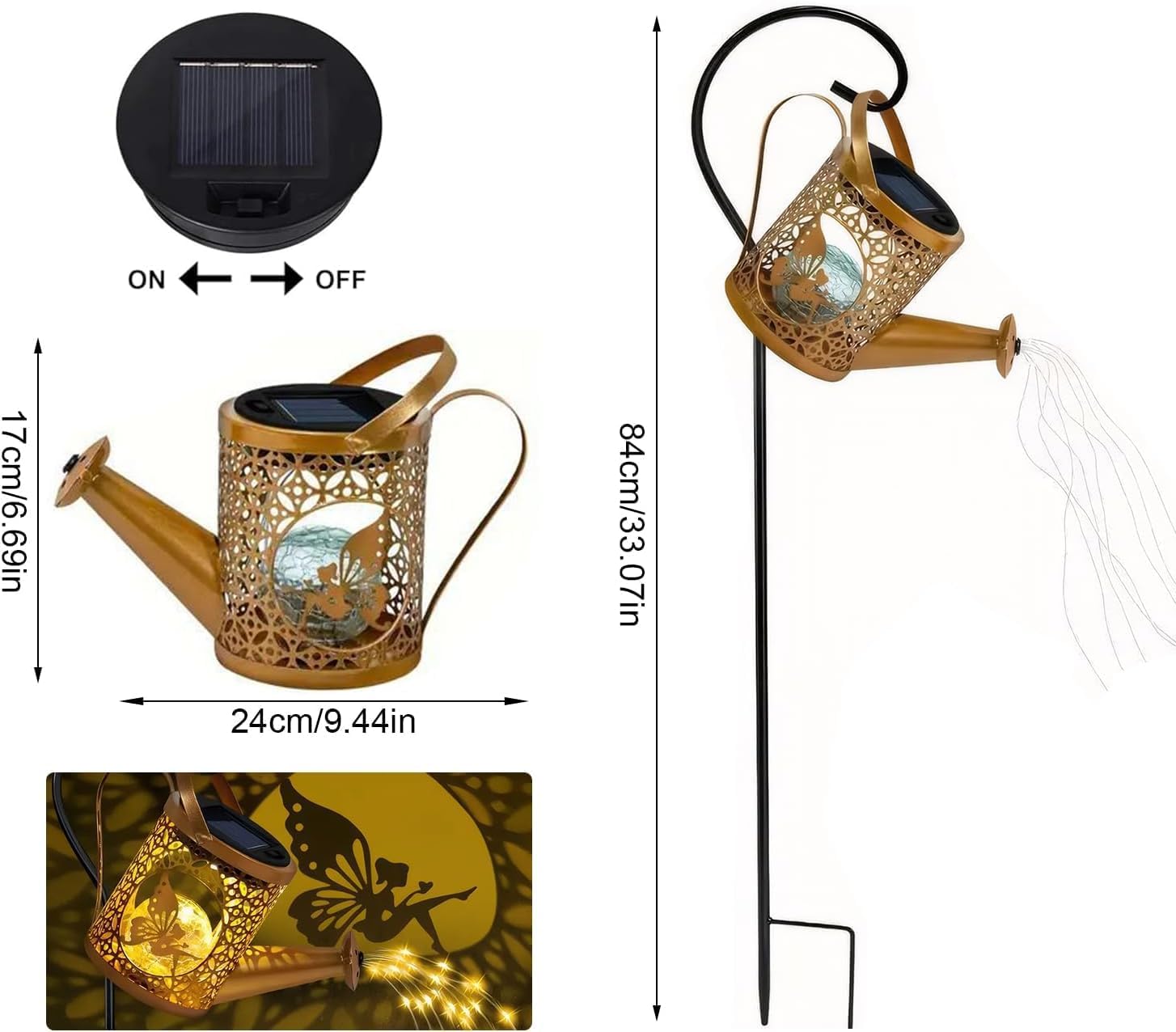 Detalle de BomKra Solar Watering Can Lights LED
