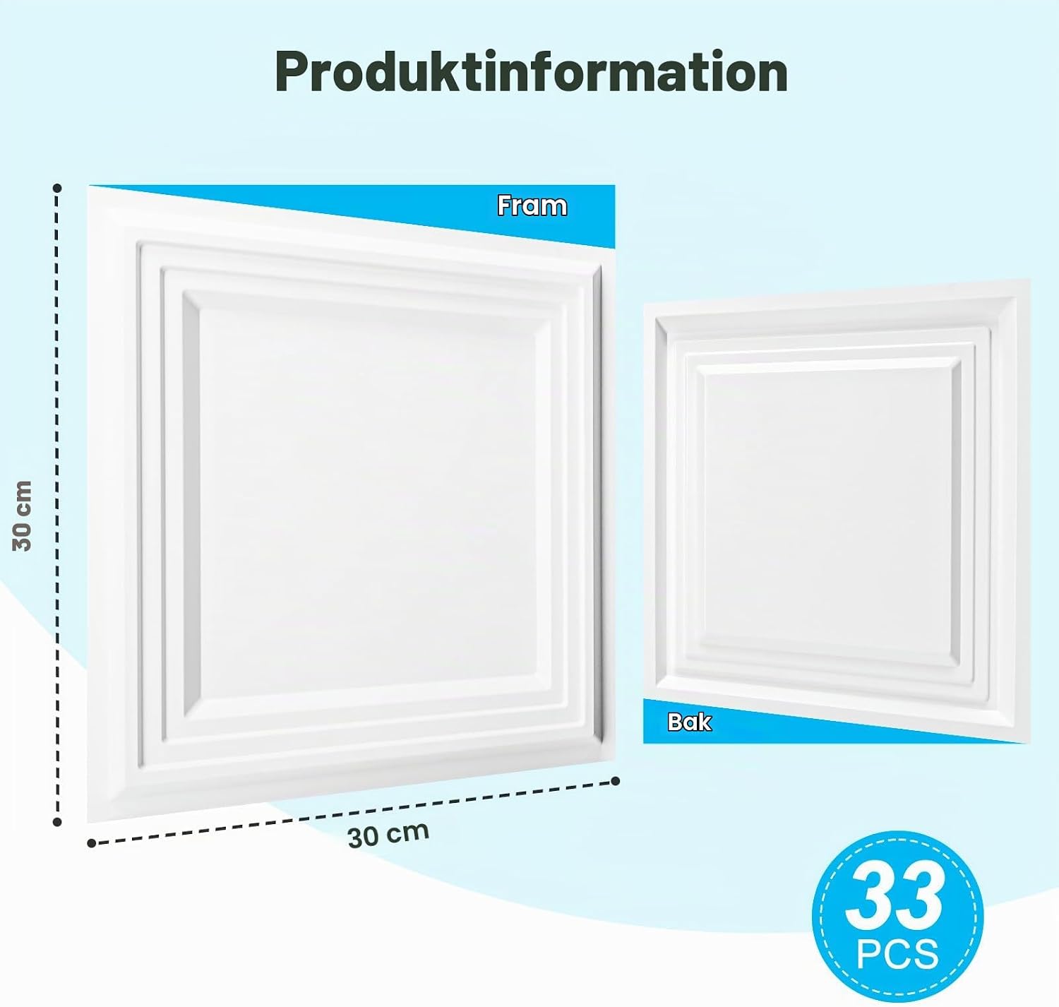 Thumbnail 6 de Art3d 3D-väggpaneler i mattvitt PVC, 33 st för 2,97 m²
