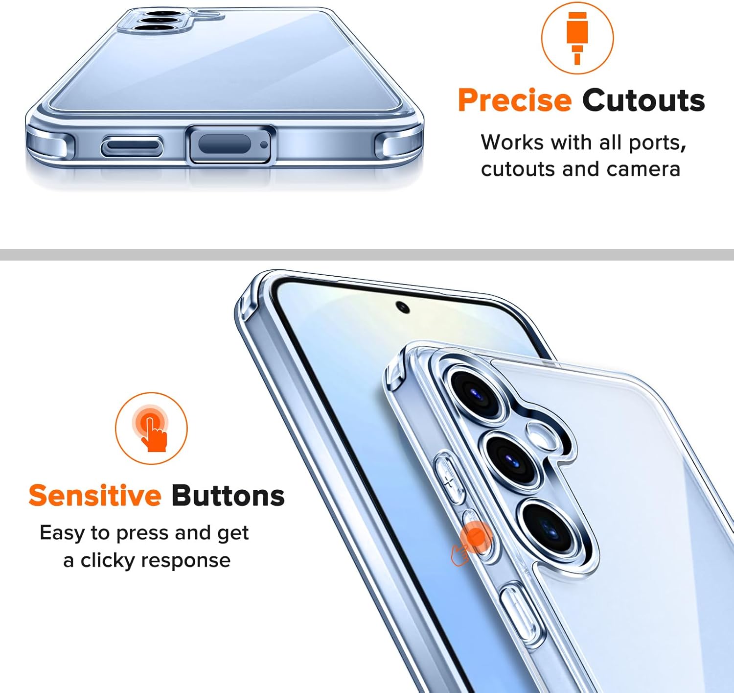 Thumbnail 5 de iVoler Anti Ingiallimento Chiaro Cover per Samsung Galaxy S25 5G con 2 Pellicole Vetro Temperato – Protezione 360°