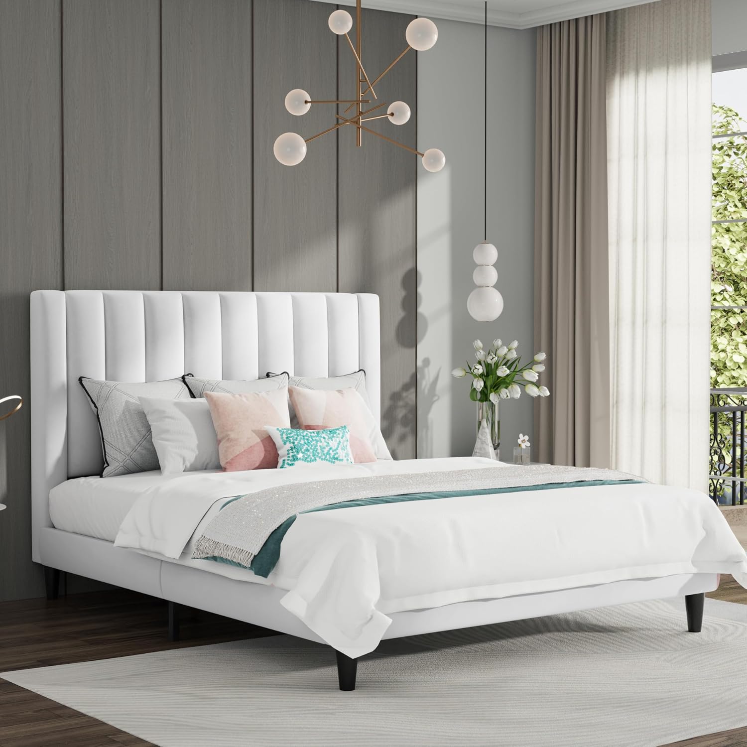 Detalle de SHA CERLIN Full Bed Frame, Velvet
