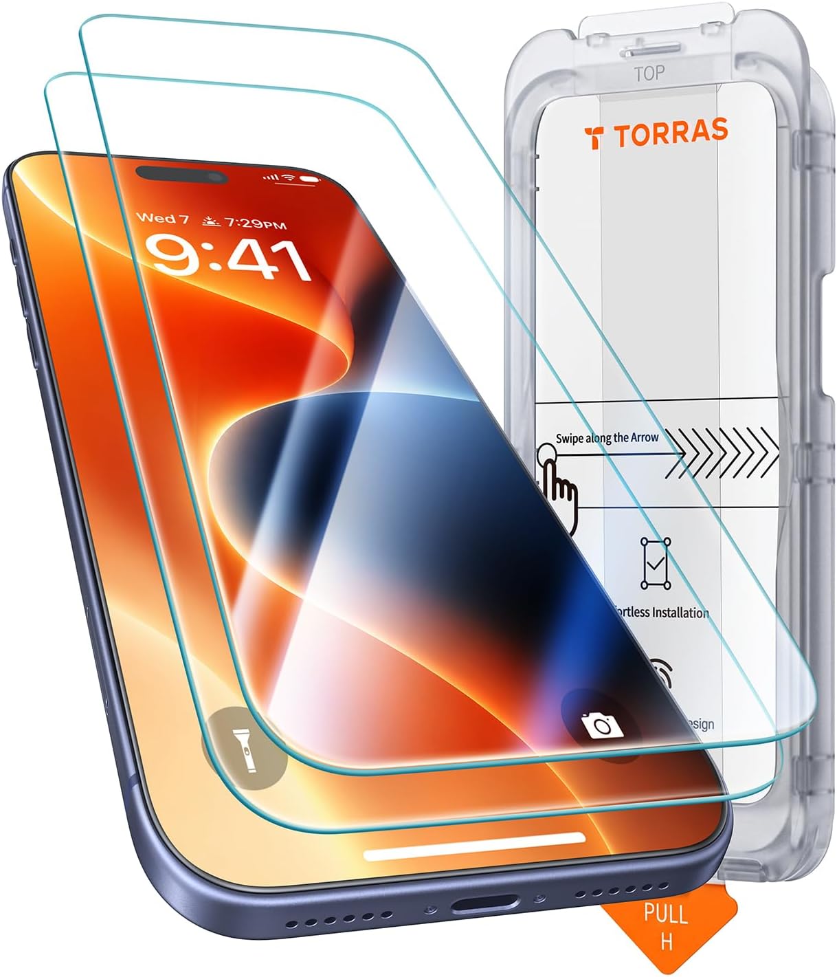 Detalle de TORRAS Unbreakable 2-Pack Screen Protector for iPhone 17 Pro, 9H Glass