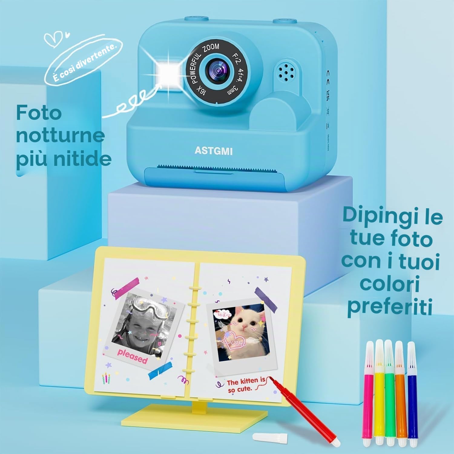 Detalle 1 de ASTGMI Bambini istantanea 2,4 pollici 1080P