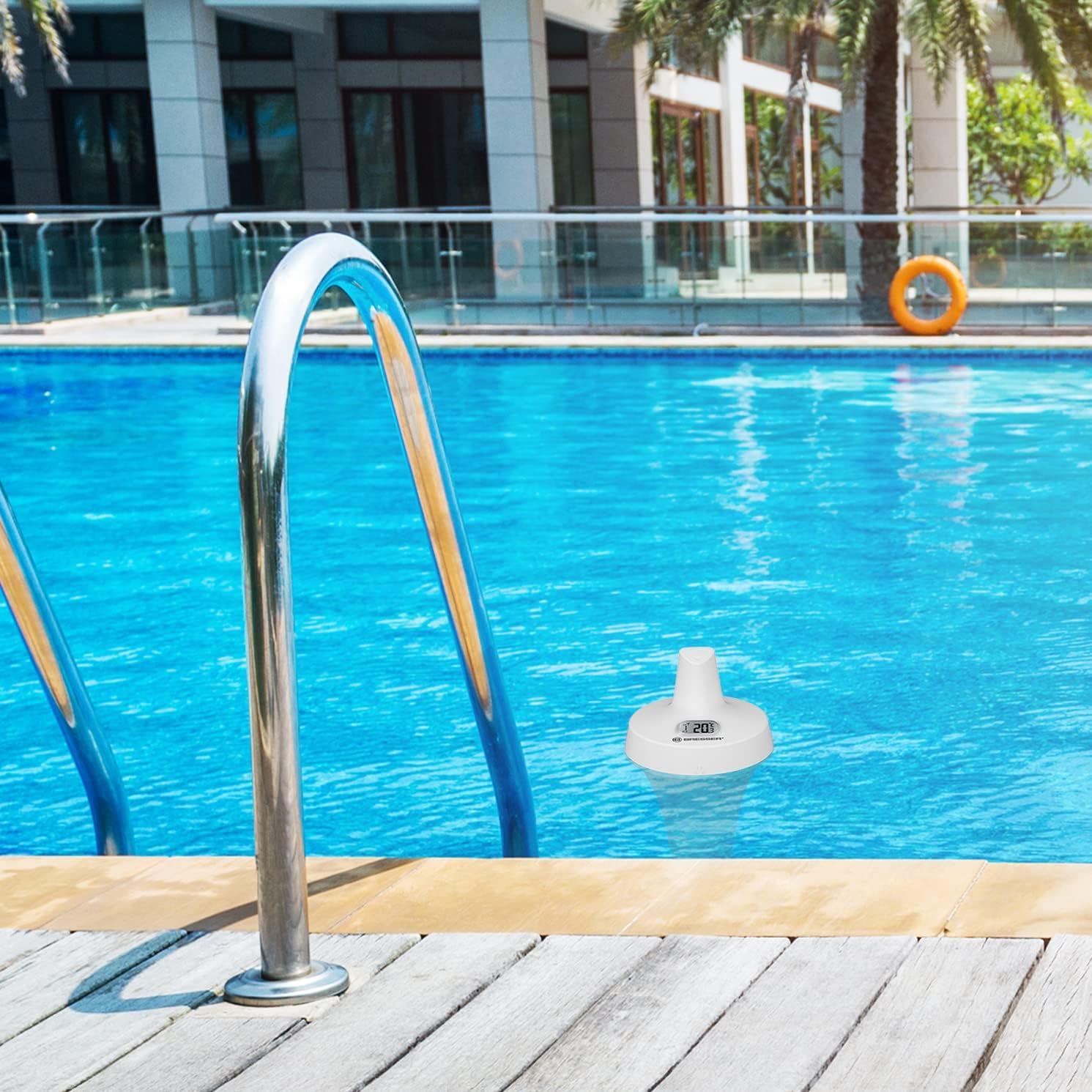 Detalle de Bresser Poolthermometer zur Wasser-Temperaturmessung – Zusatzsensor oder Stand-Alone-Lösung (Weiß)