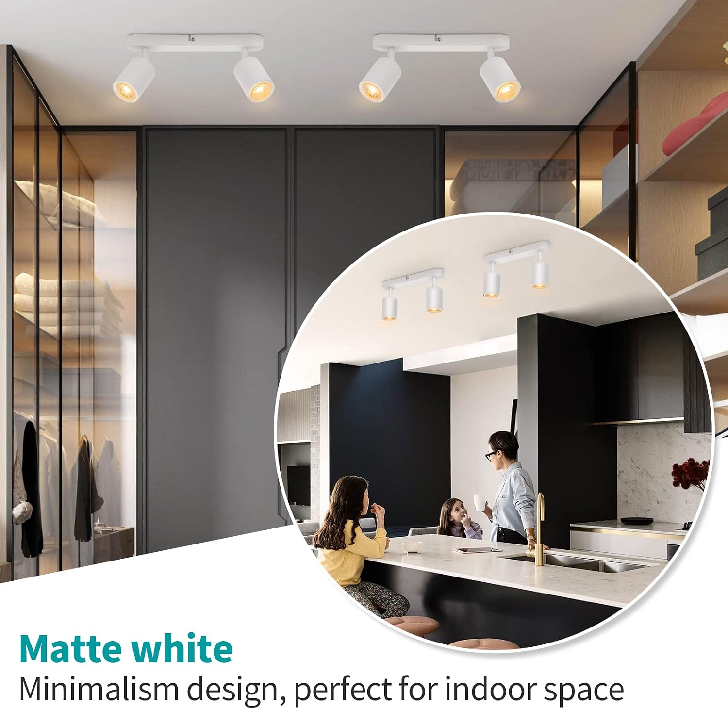 Detalle de Wowatt faretti da soffitto GU10 2 attacchi