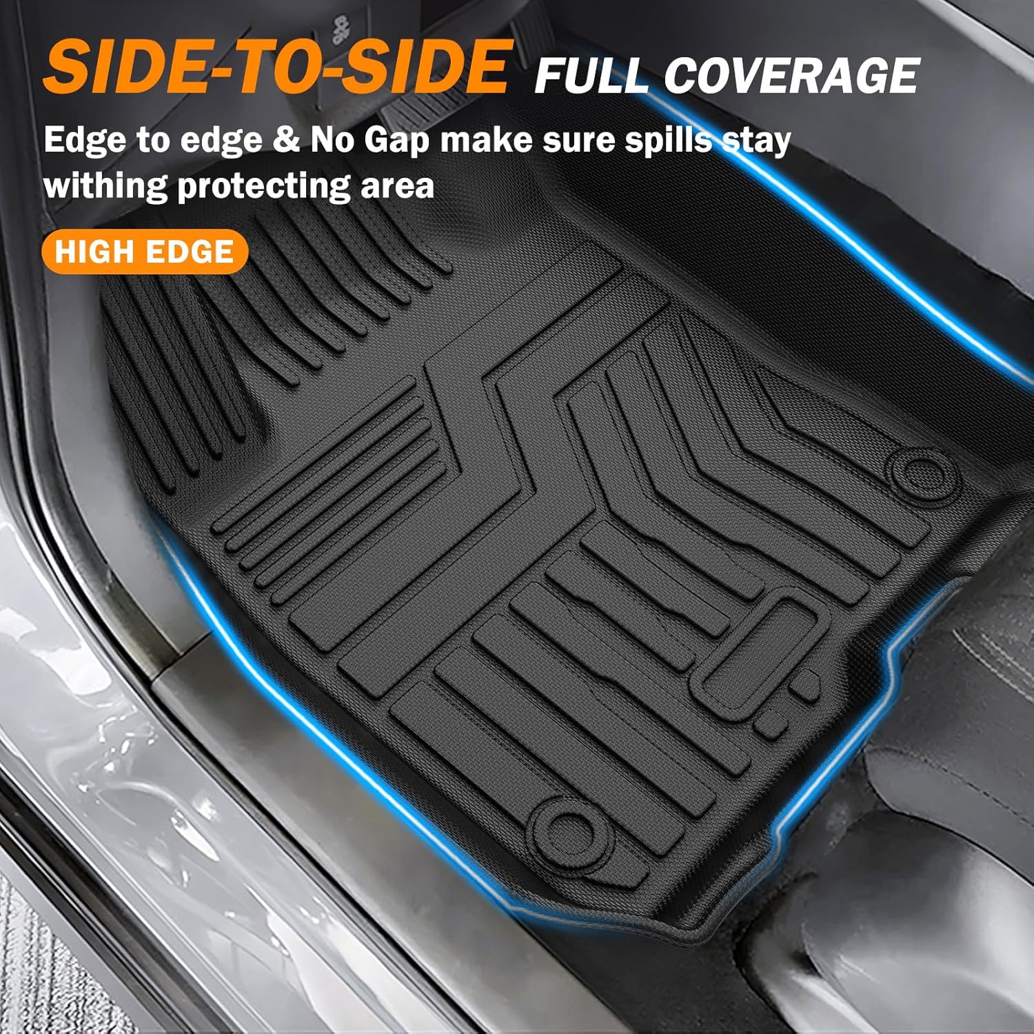 Detalle de KUST All-Weather Floor Mats for Honda HR-V (2023–2026) – Full Set, TPE, High Edges, Cargo Mat