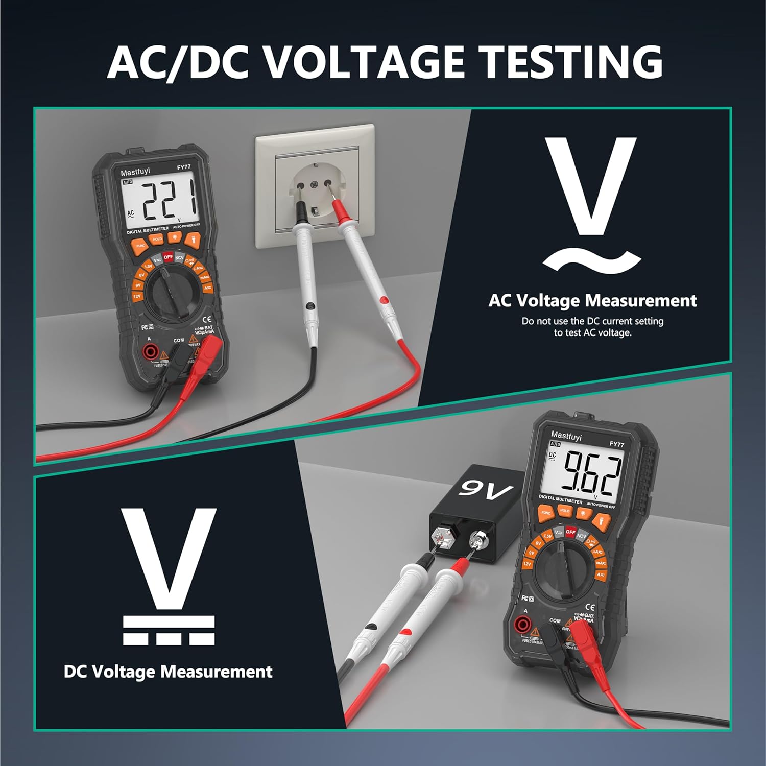 Thumbnail 3 de Multimetro Digitale Mastfuyi: tester multifunzione con NCV e test RMS 2000