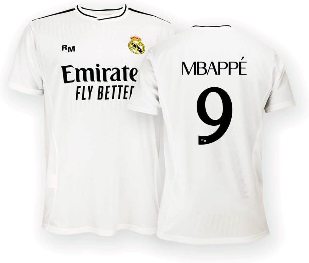 Detalle de Real Madrid RM24C1PXX-10 – dziecięcy zestaw domowy 24/25 Mbappé, 10 lat