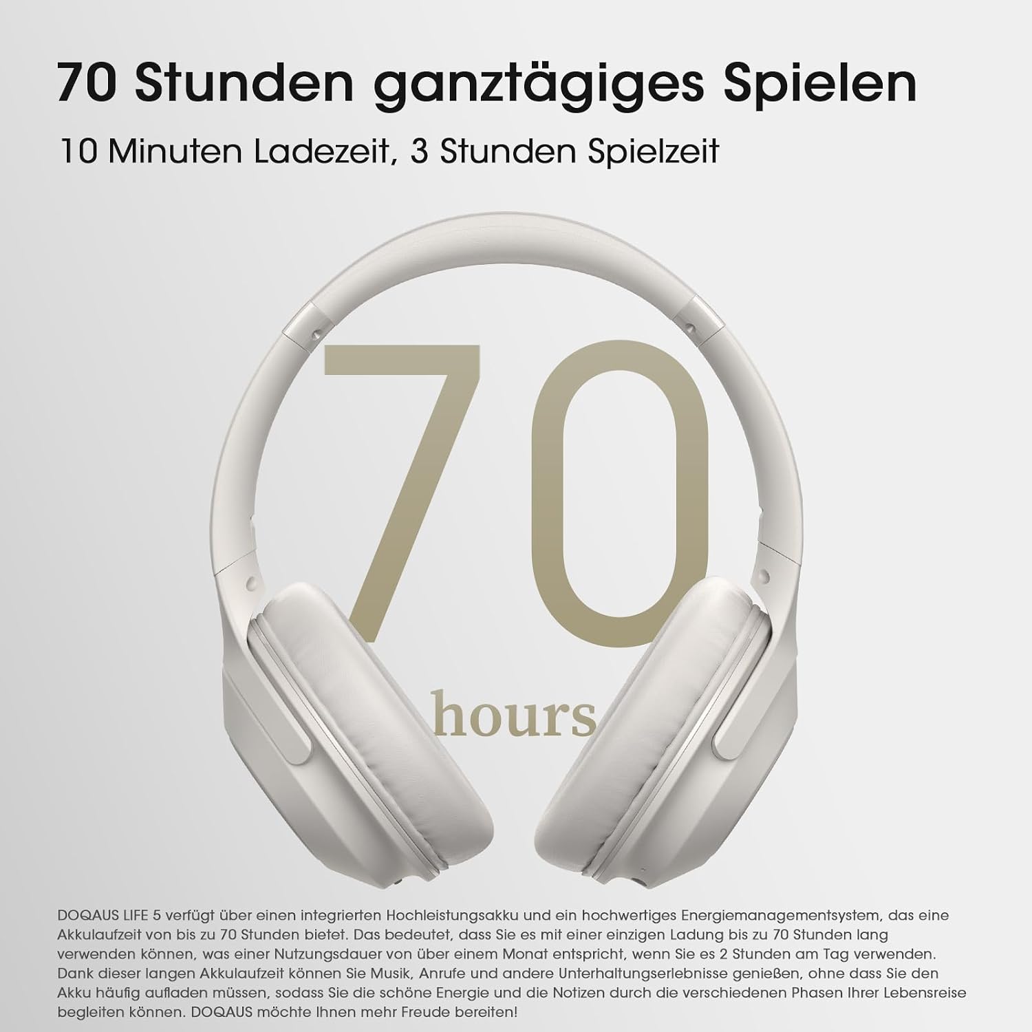 Detalle 2 de DOQAUS Bluetooth Over-Ear Kopfhörer 70 Stunden
