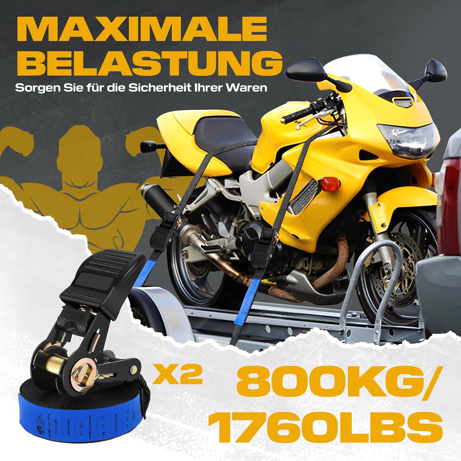 Thumbnail 1 de IAZZCO Spanngurte mit Ratsche 6 m 25 mm