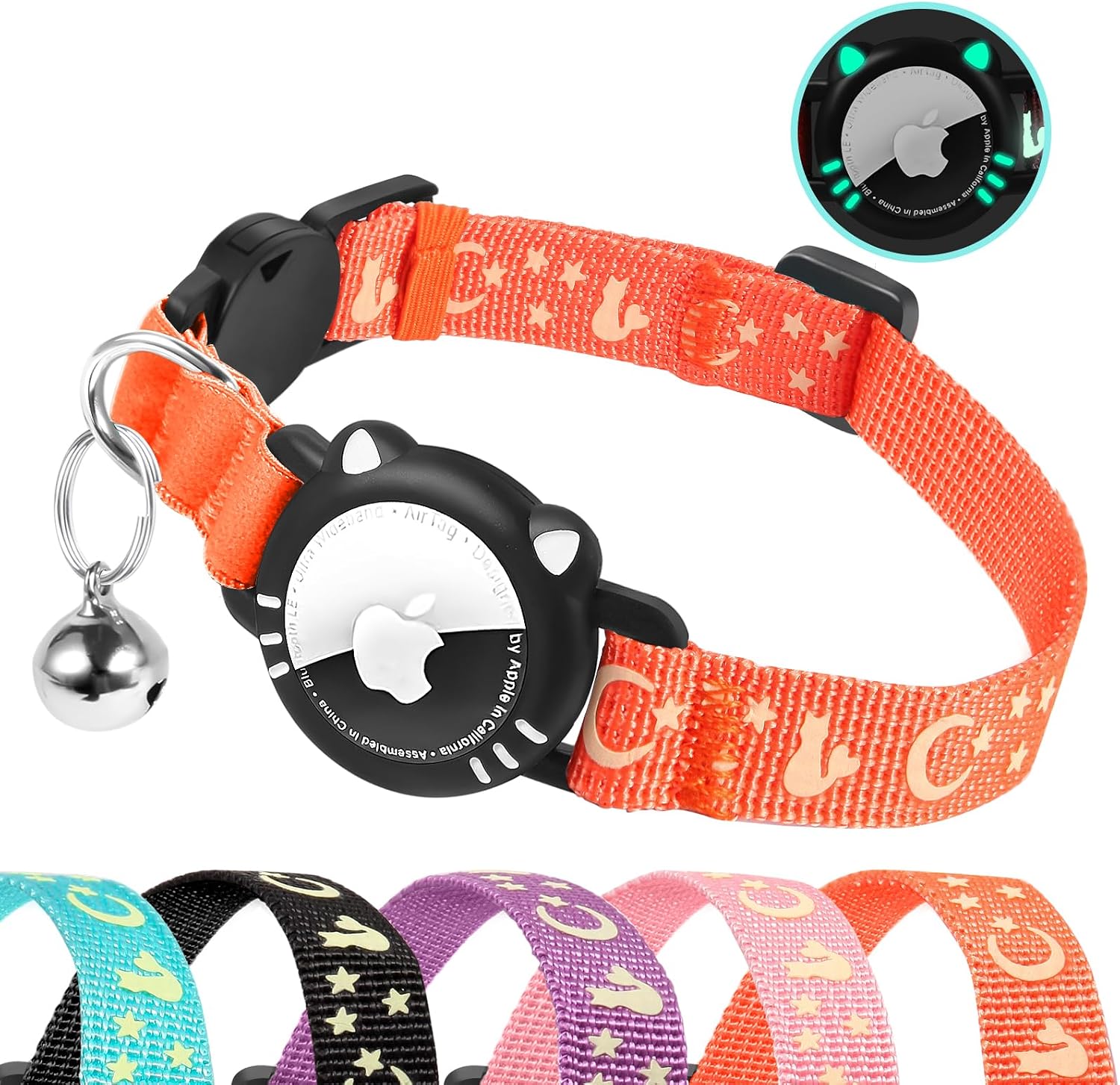 Thumbnail 6 de Ytanest Reflective AirTag Cat Collar (Breakaway) with AirTag Holder, Pink, XS (7–9 inch)