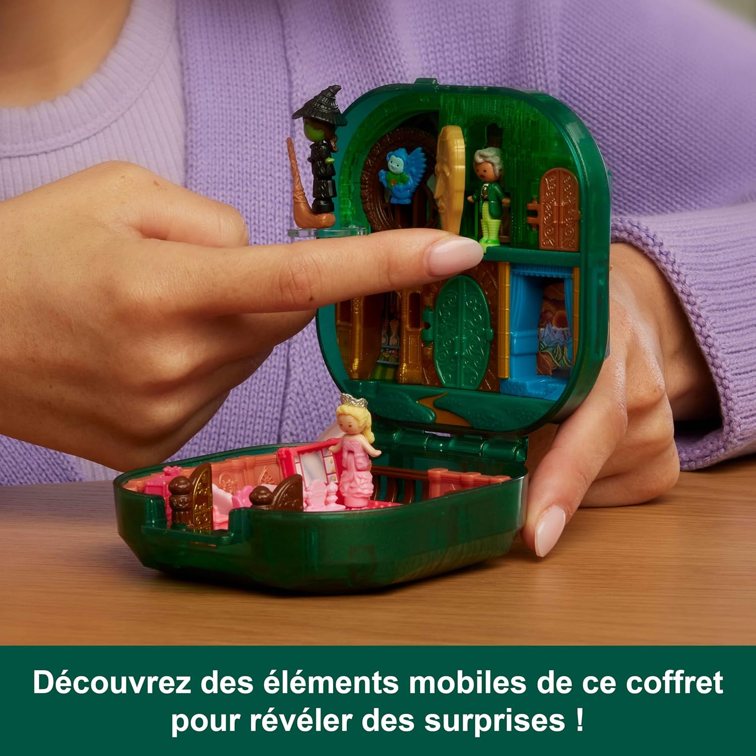 Thumbnail 2 de Coffret Polly Pocket Wicked Collector JFV04 avec mini-figurines Glinda, Elphaba et le Magicien