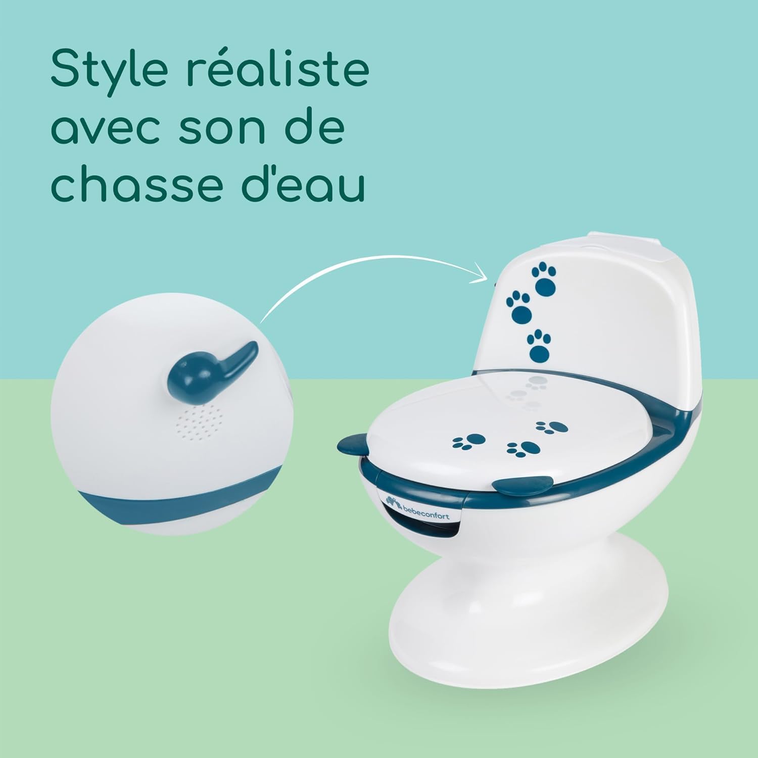 Detalle de Bebeconfort Pot Bébé Toilette avec Siège d’Apprentissage – Ours Bleu, 1–3 ans, 0–20 kg