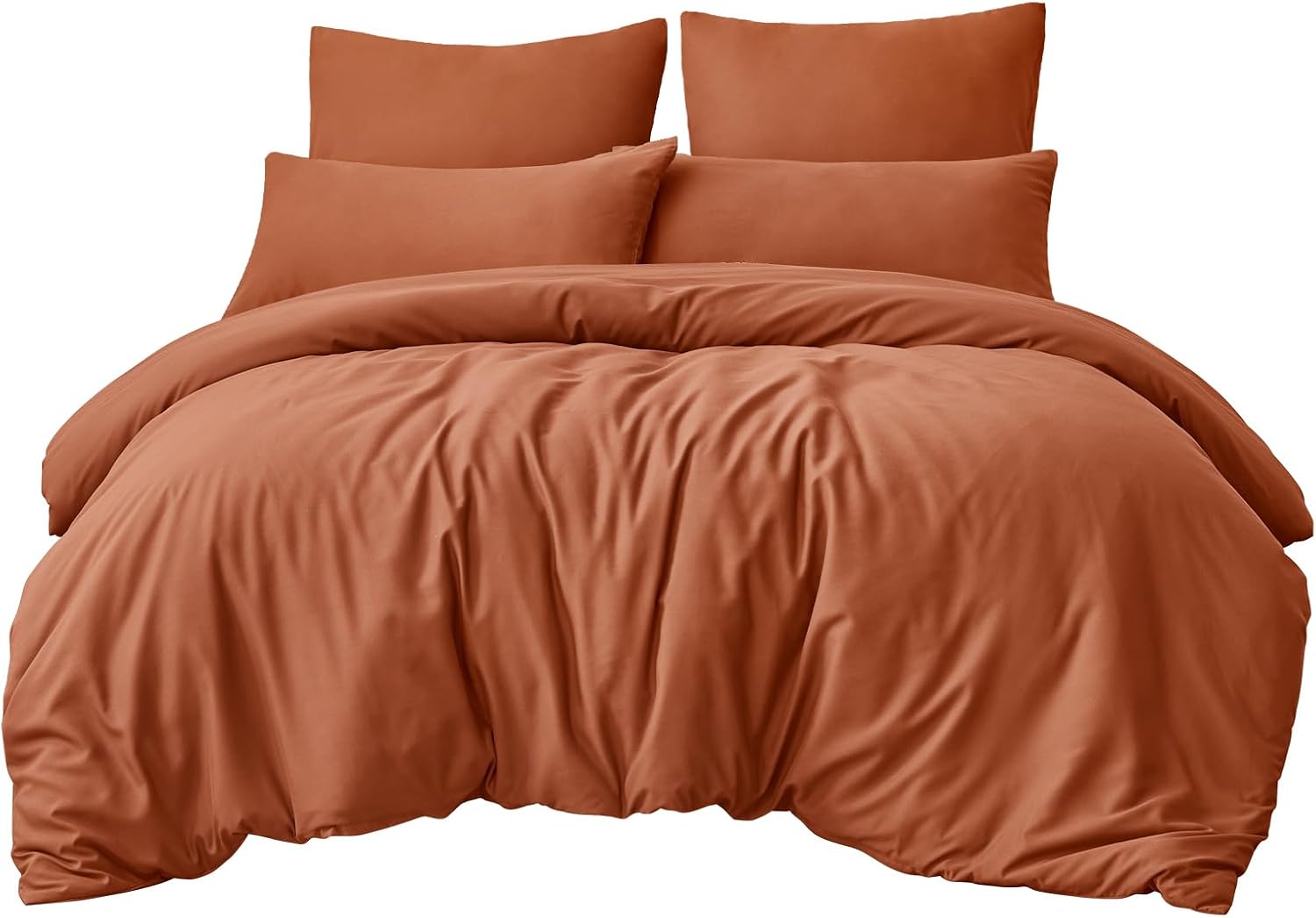 Thumbnail 6 de Aisbo Bettwäsche 200x200 3-teilig Orange gebrannt (Mikrofaser) mit Reißverschluss