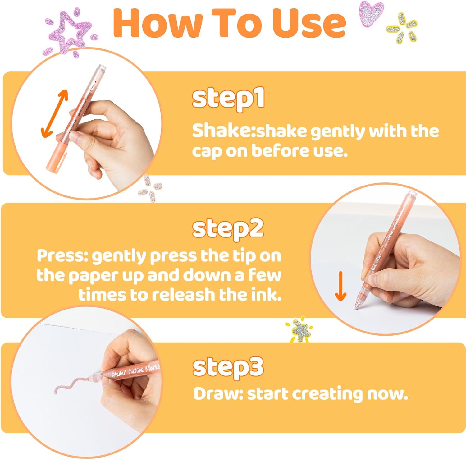 Thumbnail 4 de Ohuhu Calza Stuffers pennarelli glitter metallizzati 18 🎨