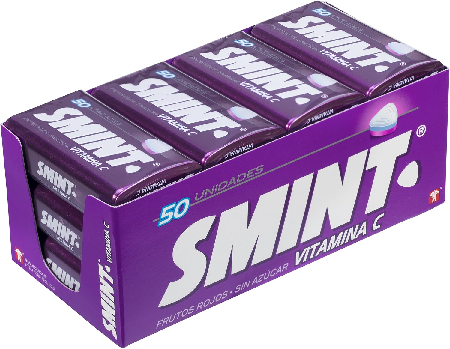 Detalle de Smint Tin Frutos Rojos 🍬 Sin Azúcar, 12 x 35 g