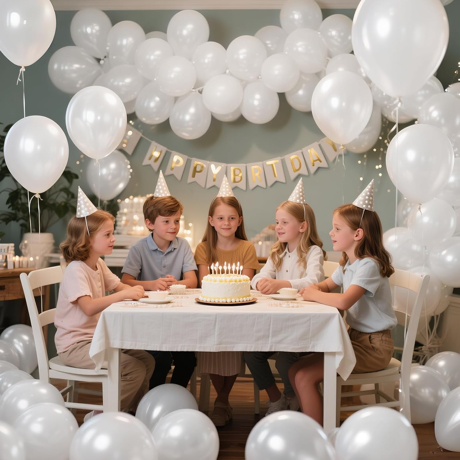 Thumbnail 4 de KAWKALSH Pearl White Balloon 110pcs 🎈