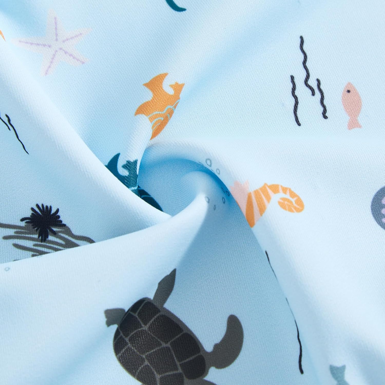Detalle de JiAmy Baby Boys Swimming Costume with Sun Hat – One-Piece Rash Guard (6M–5Y)