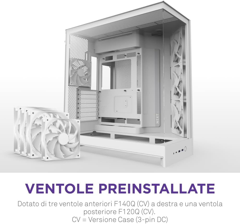 Detalle de NZXT H9 Flow (2025) case PC ATX con vetro