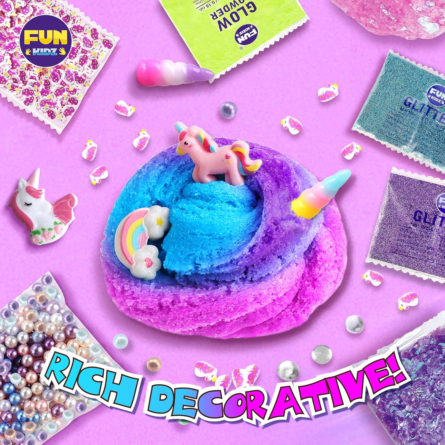 Detalle 2 de Fluffy Unicorn Slime Kit for Girls 1000 ml