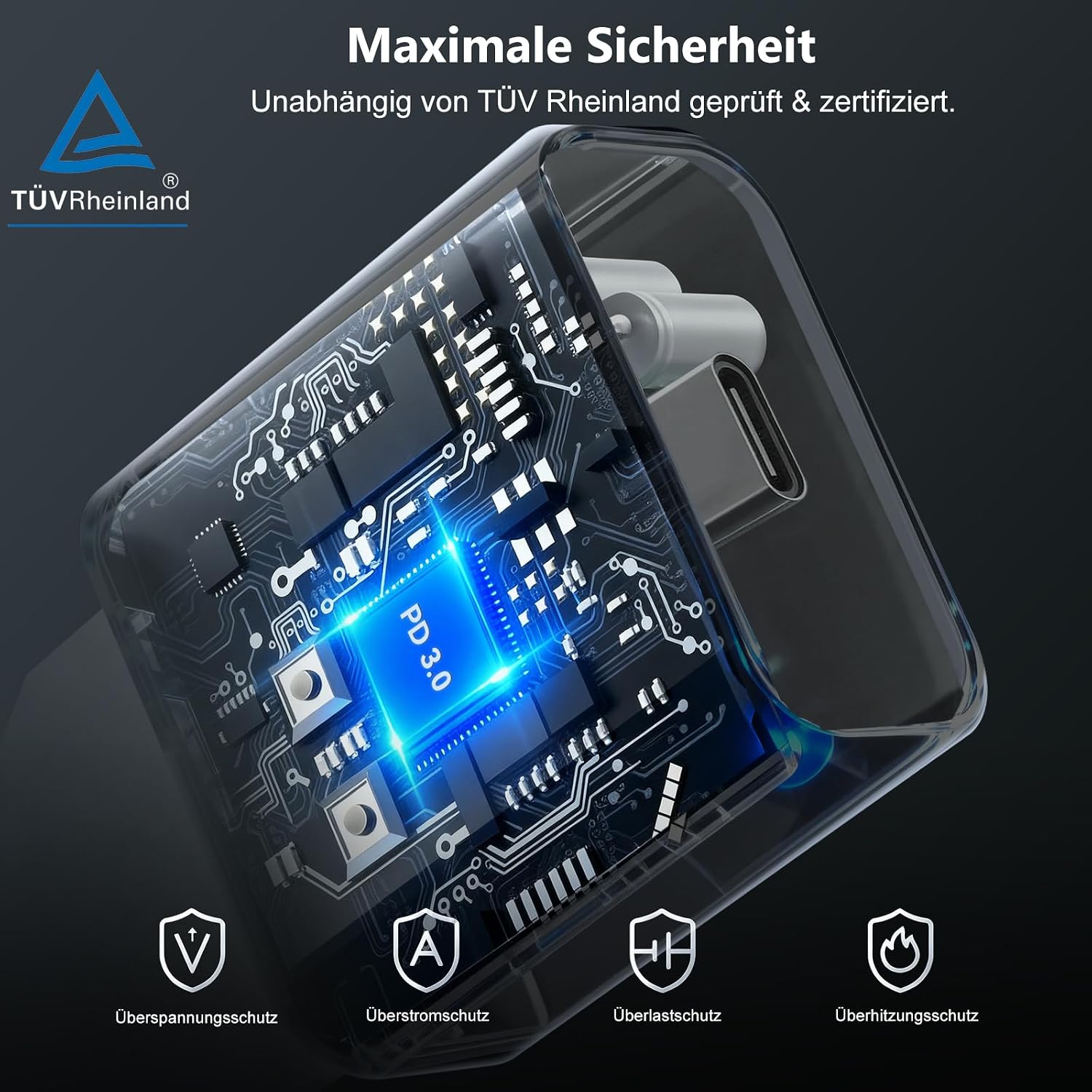Thumbnail 2 de 25W USB C Schnellladegerät mit Kabel 1 m