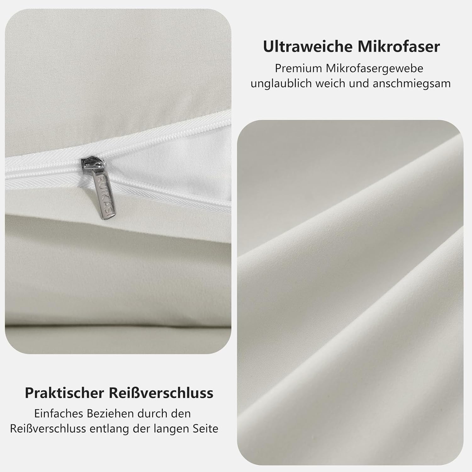 Thumbnail 4 de RUIKASI Kissenbezug 40×145 cm Beige 2er-Set