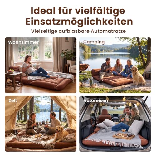 Thumbnail 6 de Ytaoeo Auto Luftmatratze 185x130x15 cm – Aufblasbares Campingbett für Traveling