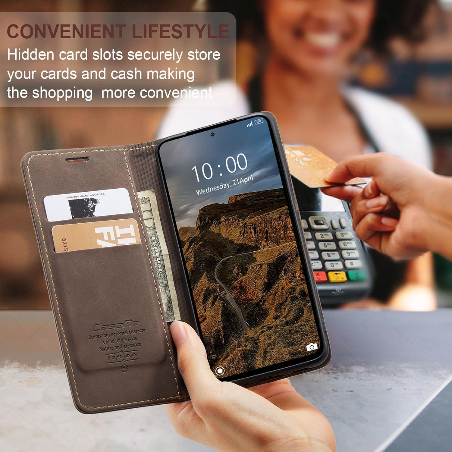 Thumbnail 2 de Cracedily Handyhülle für Xiaomi Redmi Note 13 Pro 4G – Klapphülle aus Kunstleder mit Kartenfächern, Magnet & Standfunktion