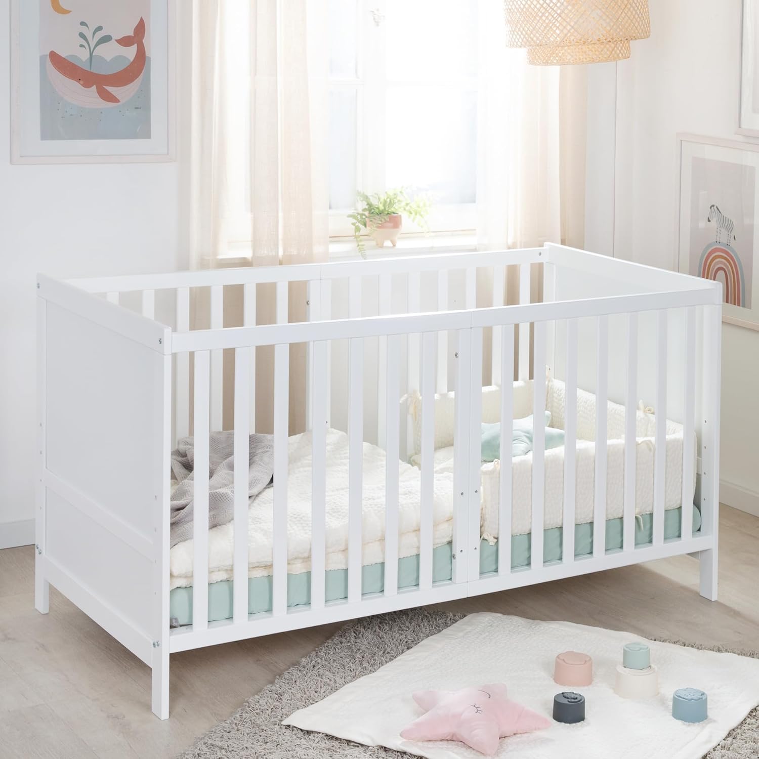 Thumbnail 5 de roba Babybett EASY SLEEP 70 x 140 cm inkl. Umbauecken – Mitwachsendes Gitterbett aus weißem Holz