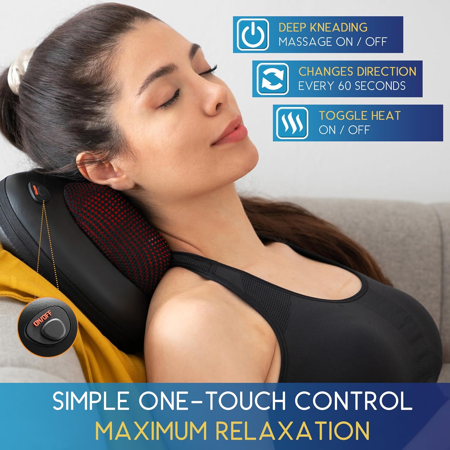 Thumbnail 4 de Comfort Supplies Back Massager: Shiatsu Pillow with Heat for Neck, Back and Shoulders