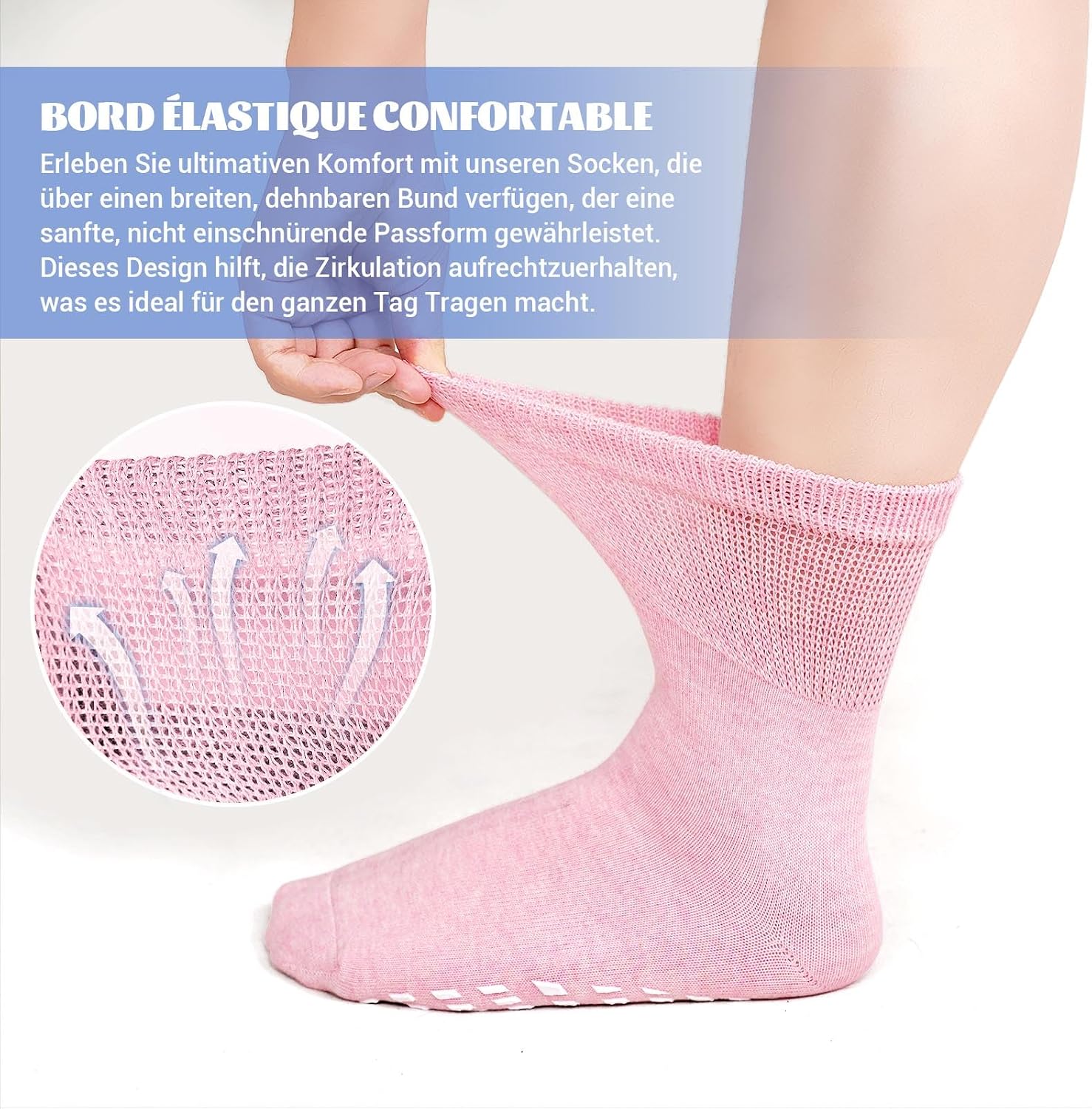 Detalle 1 de PUTUO Chaussettes antidérapantes 5 paires