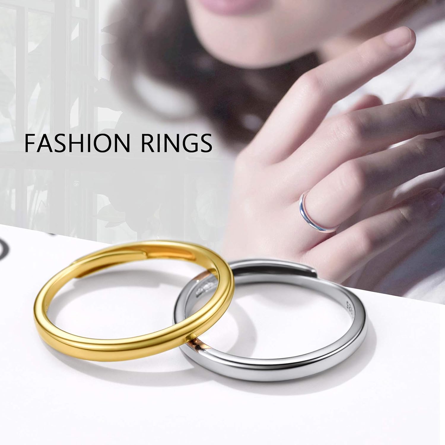 Thumbnail 4 de Bague ouverte femme PROSILVER en argent 925, anneau réglable forme lune, étoile, feuille ou celtique