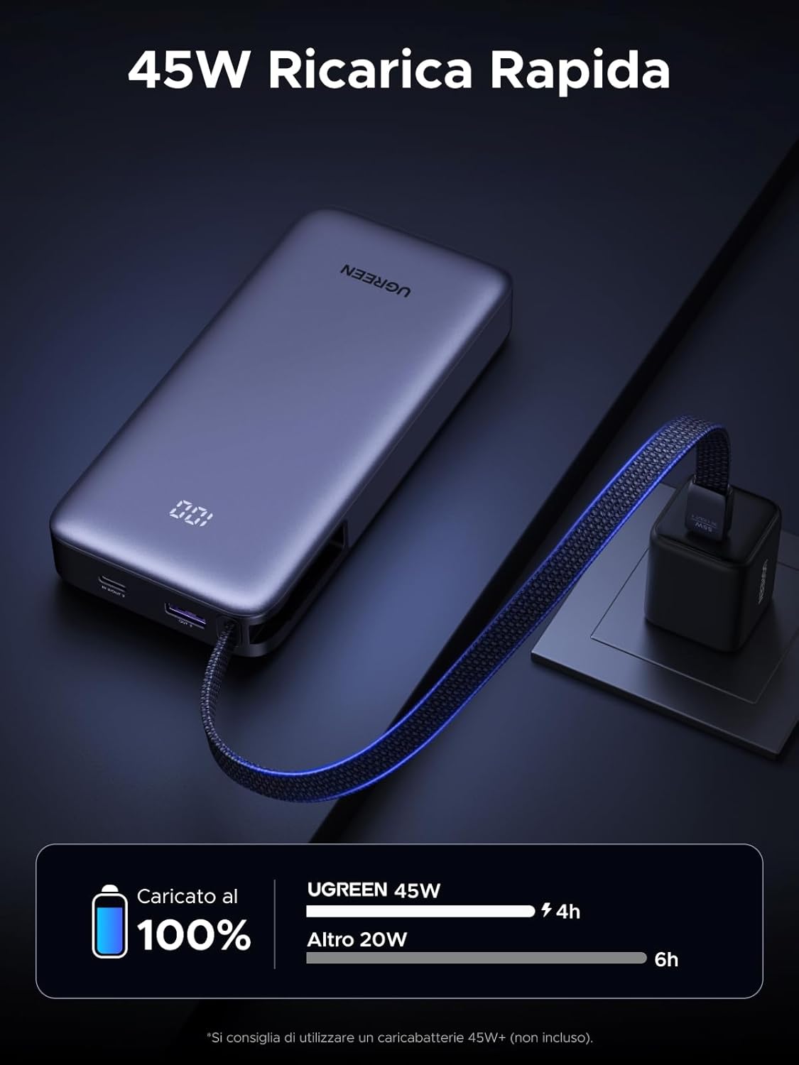 Thumbnail 5 de UGREEN Nexode 55W Power Bank 20000mAh: ricarica rapida 3-in-1 con cavo integrato