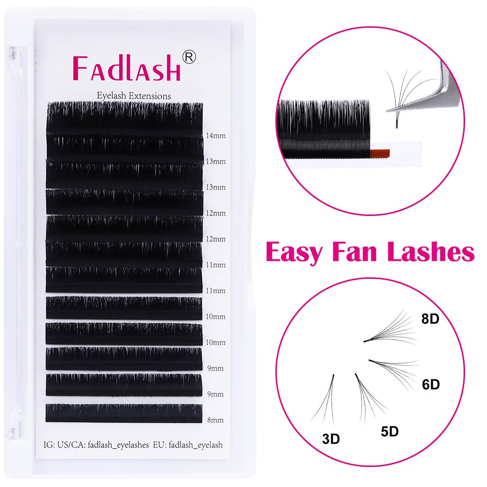 Thumbnail 3 de Selbstfächernde Volumen Easy Fan Lashes für Wimpernverlängerung (12 Reihen, 0,07 mm, CC Mix 8–14) – 12er-Pack