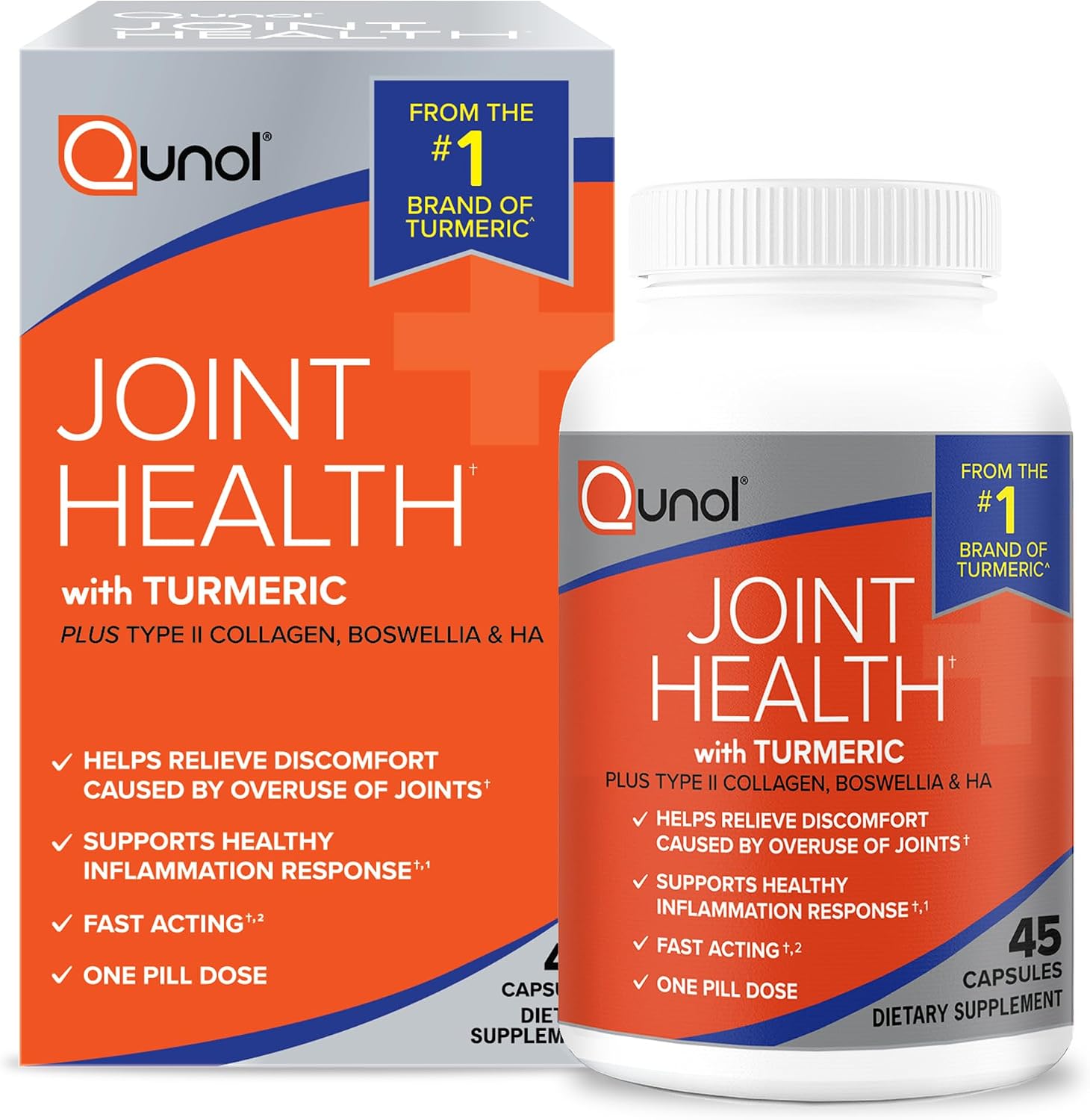 Detalle de Qunol 5-in-1 Joint Health Support Capsules, Turmeric, One-Pill Dose, 45 Count