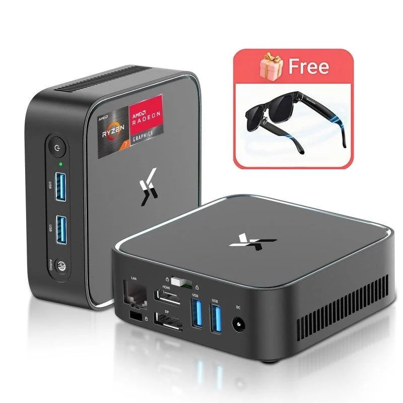 Detalle de Mini PC Huidun H80: Ryzen 7 3700U, 16 GB/512 GB SSD y Windows 11 Pro en un formato compacto