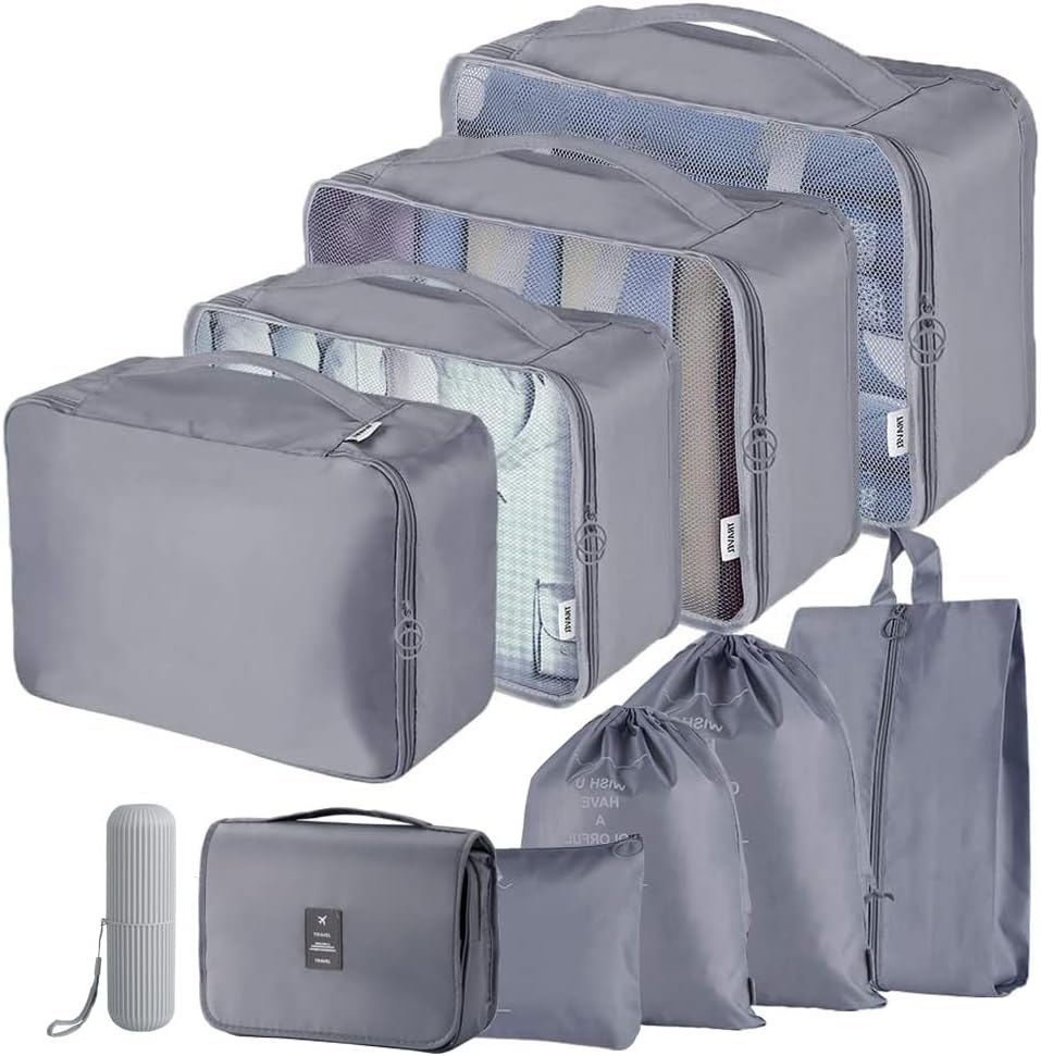 Detalle 2 de Toifucos Travel Packing Cubes 8-Piece Set (Navy Blue) – Multifunction Luggage Organisers