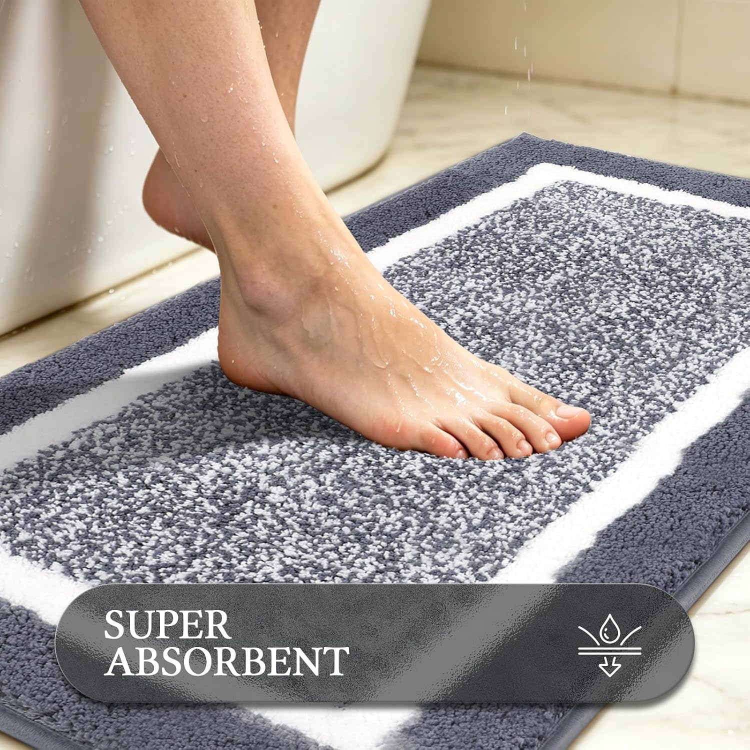 Detalle 2 de Pauwer Bath Rug Set 3‑Piece