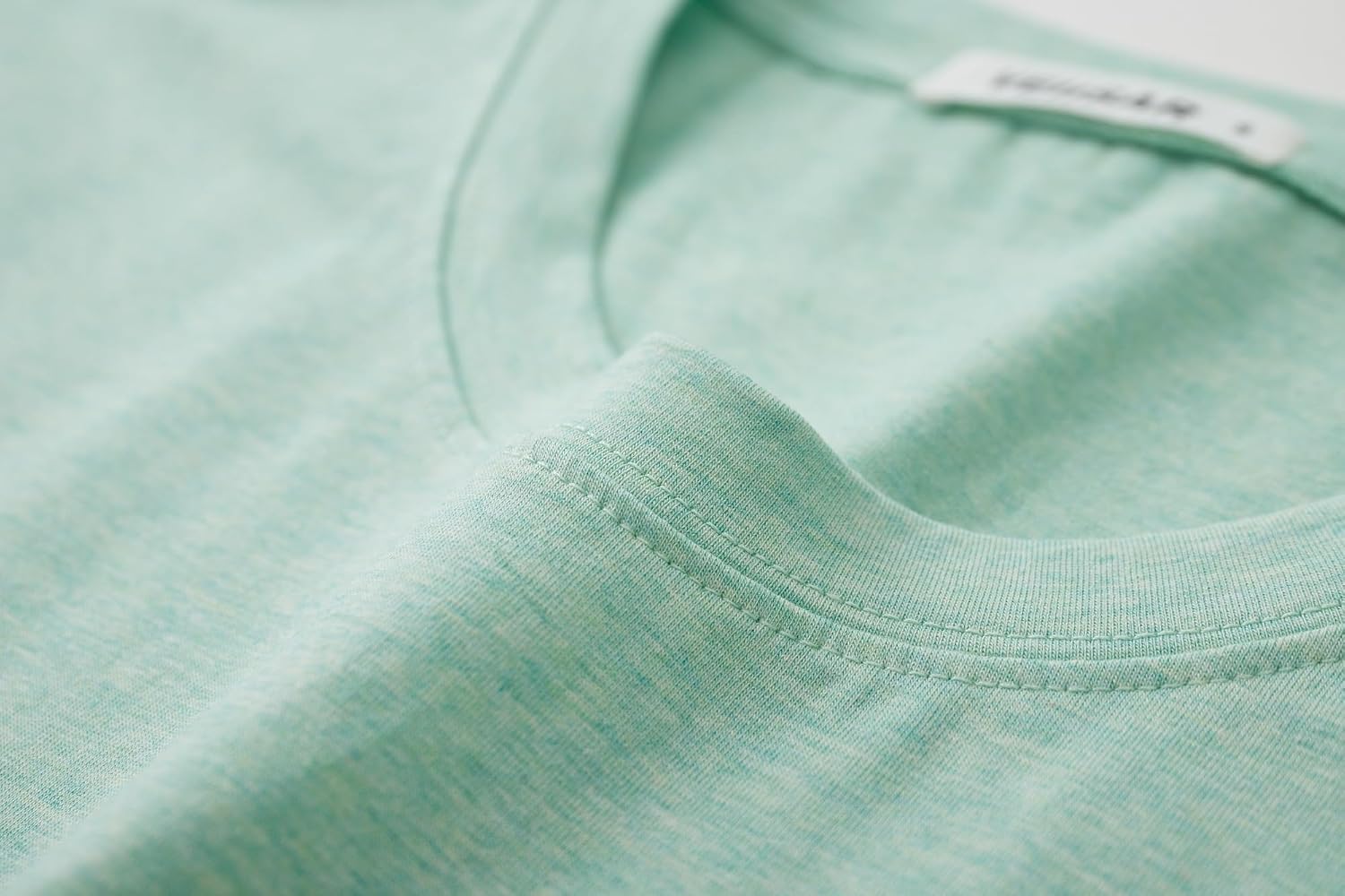 Detalle 2 de VEIISAR Herren Langarm- und Kurzarm-T-Shirt aus 200 g Baumwolle (Slim Fit) – Zweifarben-Melange Unterziehshirt