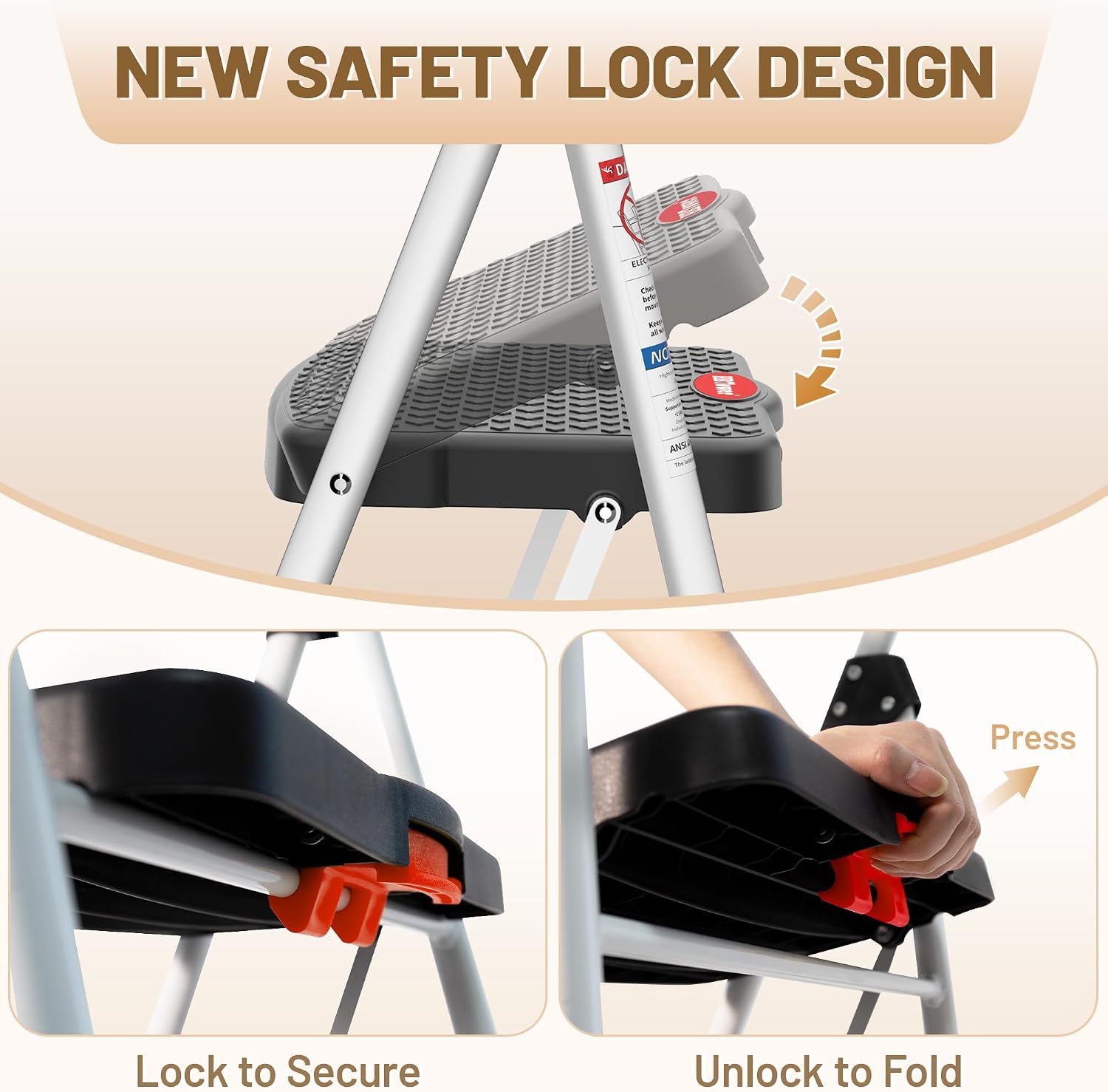 Detalle 2 de HBTower 2-Step Ladder, 330 lb Capacity