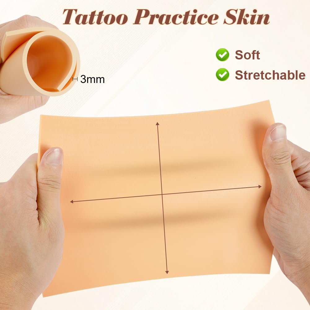 Detalle de Vicloon A5 Silicone Tattoo Practice Skin, 3 mm, Double-Sided, Skin Tone