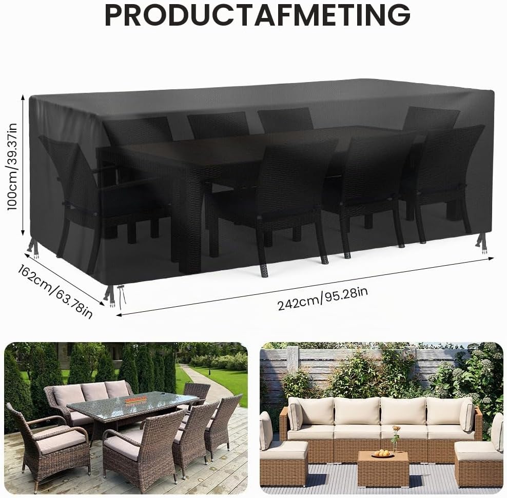 Detalle 2 de AOOWU 5139367 tuinmeubelhoes 242 x 162 x 100 cm van 210D Oxford