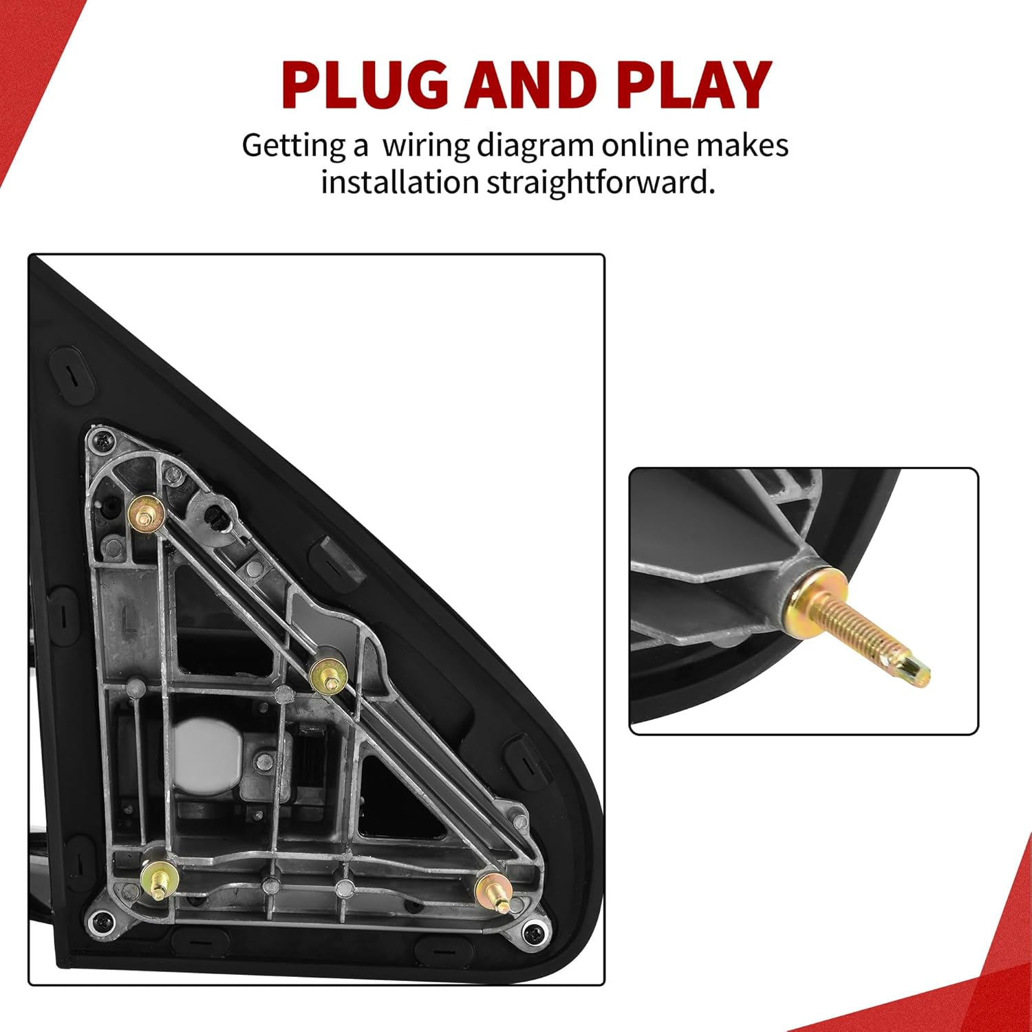 Thumbnail 6 de YITAMOTOR Tow Mirrors for 2014-2018 Silverado/Sierra — Left Driver + Right Passenger Manual Telescoping Folding