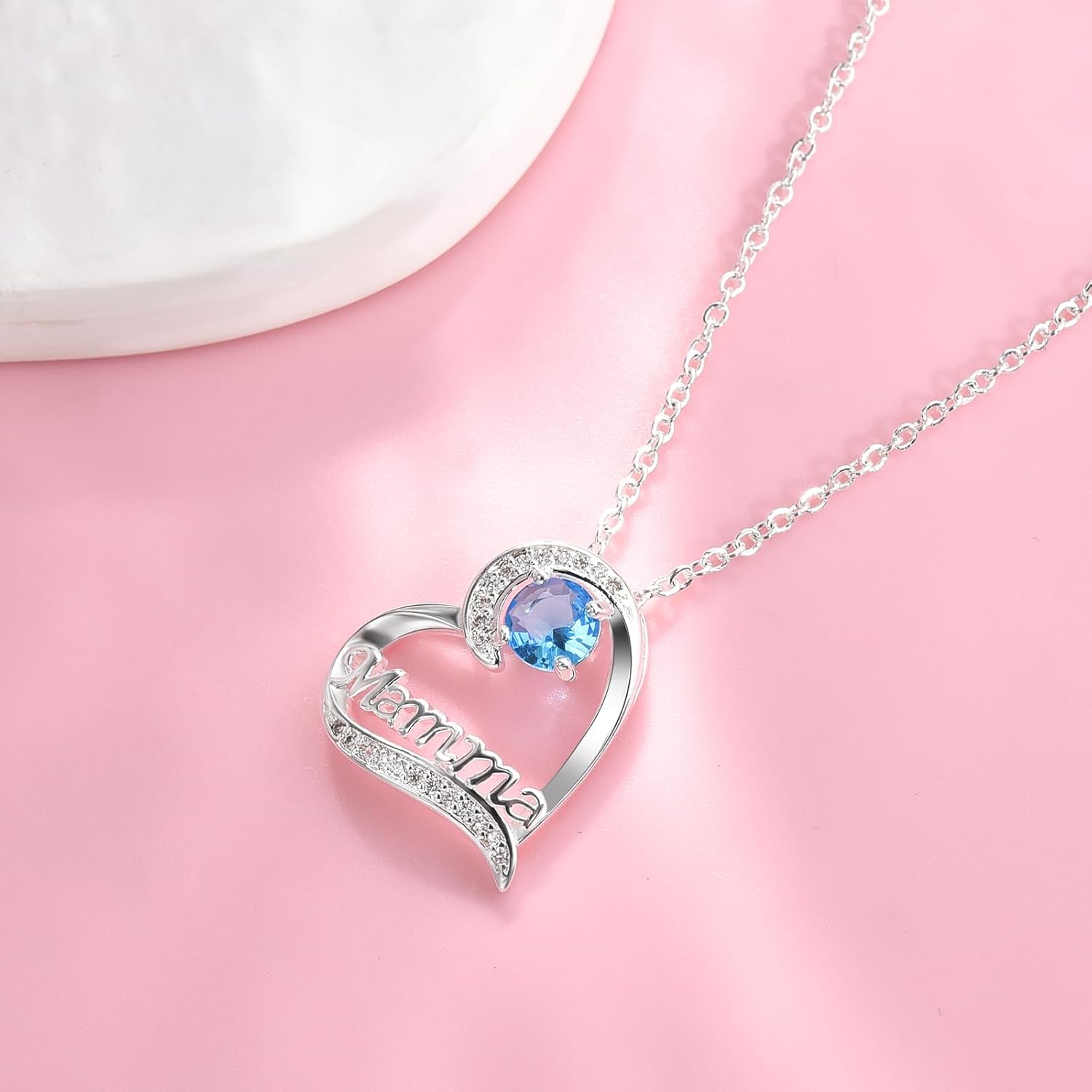 Thumbnail 3 de VGWON Collana per Festa della Mamma con pendente a cuore in acciaio inox