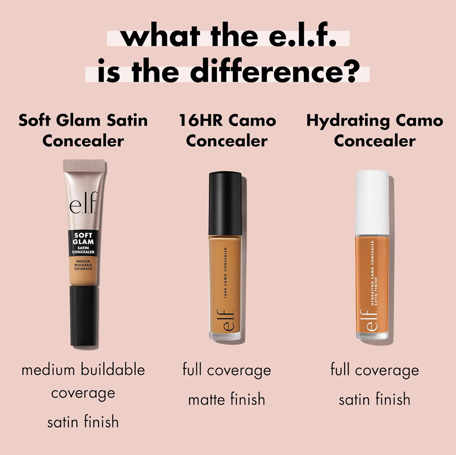 Detalle de e.l.f. Soft Glam Satin Concealer - mittlere Deckkraft, vegan, langanhaltend